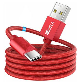 Cable Trenzado 2.4A 1Hora USB A - Tipo C 1M (Carga Rápida)