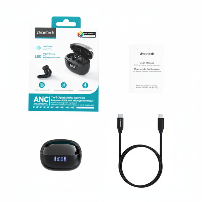 6 Unidades de Audífonos Inalámbricos Choetech TWS Digital BH-T60