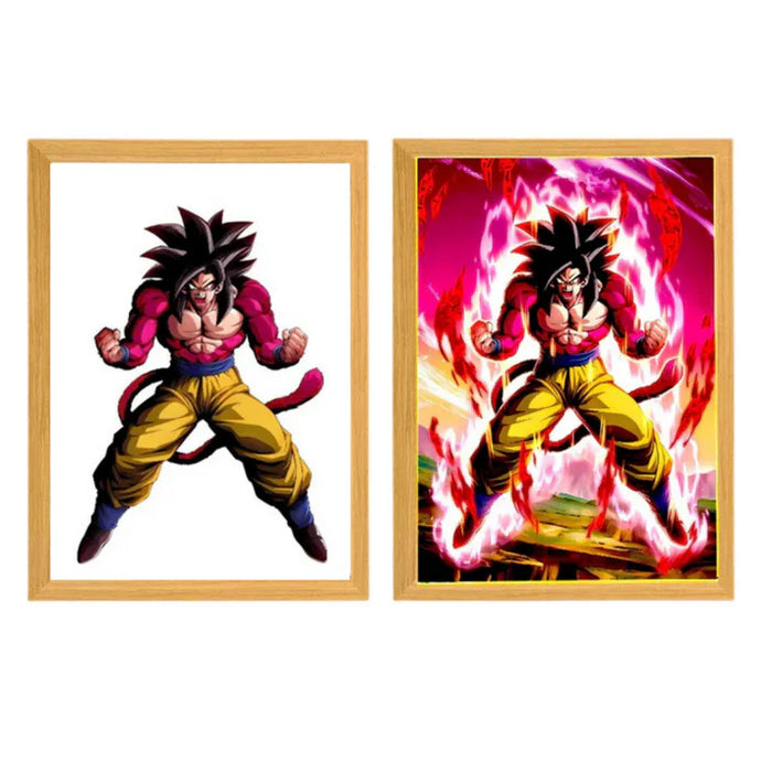 Cuadro de Luz LED Goku Super Saiyan 4: "Desata la Fuerza del Super Saiyan 4"
