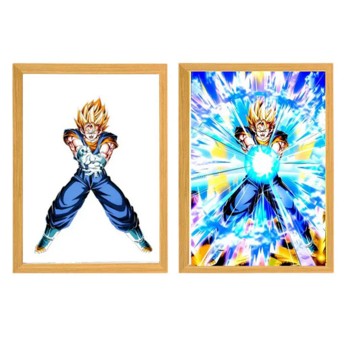 Cuadro de Luz LED Vegetto Super Saiyan: "El Poder del Kamehameha Fusionado"
