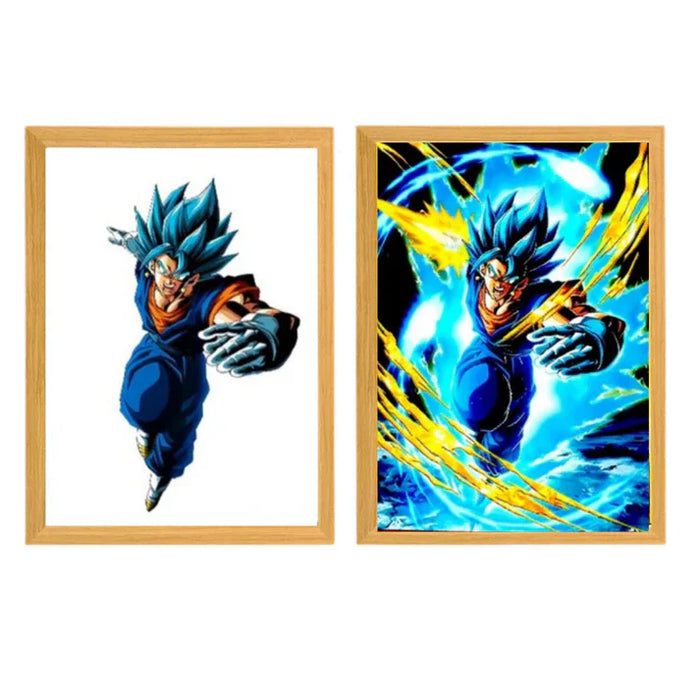 Cuadro de Luz LED Vegetto Super Saiyan Blue: "La Fuerza Suprema de la Fusión"
