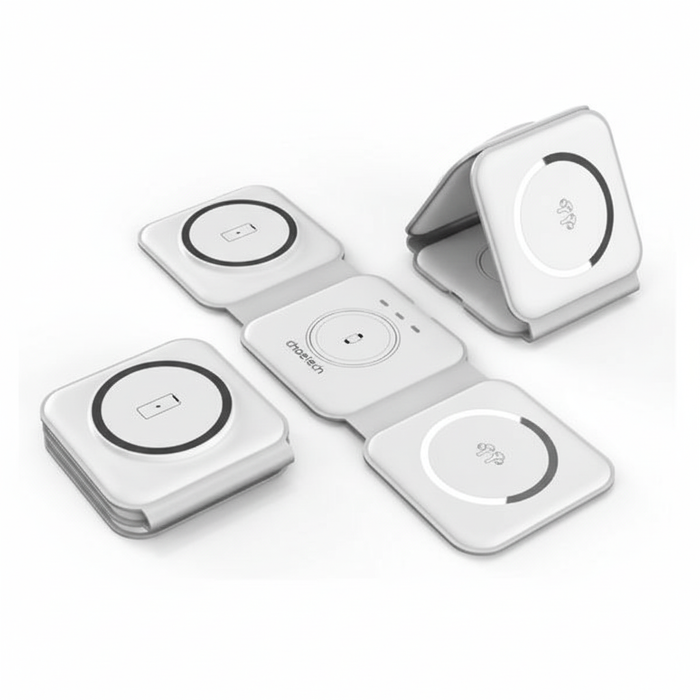 6 Unidades de Cargador Inalámbrico Plegable 3 en 1 Choetech T588-F