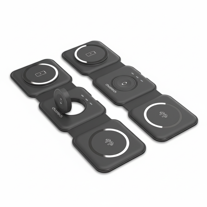 6 Unidades de Cargador Inalámbrico Plegable 3 en 1 Choetech T588-F