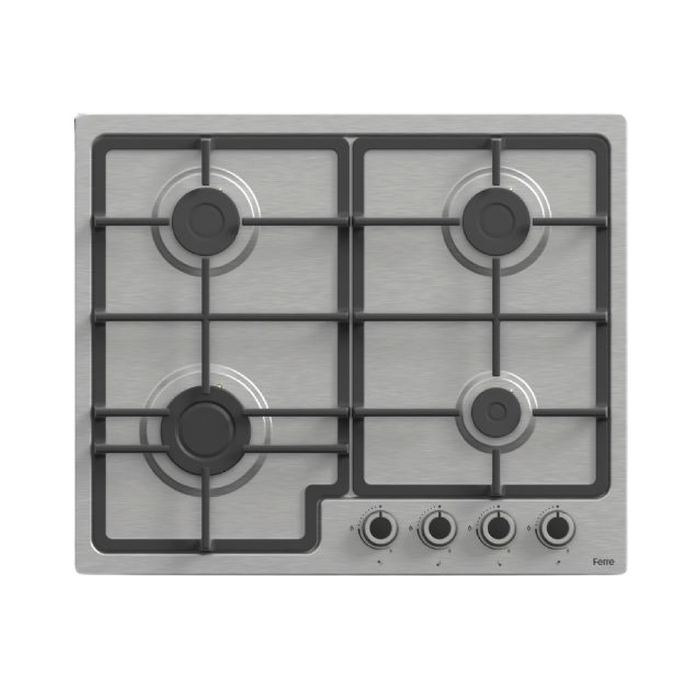 Estufa Empotrable a Gas de 4 Quemadores Ferre EL054-2 - Acero Inoxidable