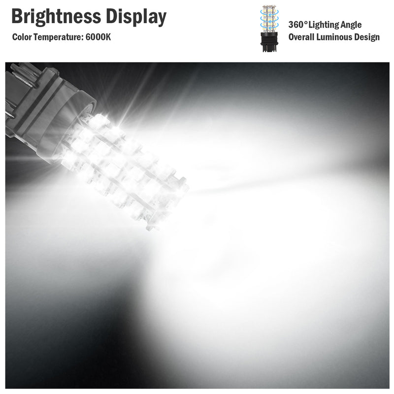 Pack of 10 T25 LED Bulbs – 68 LEDs 6000K Universal