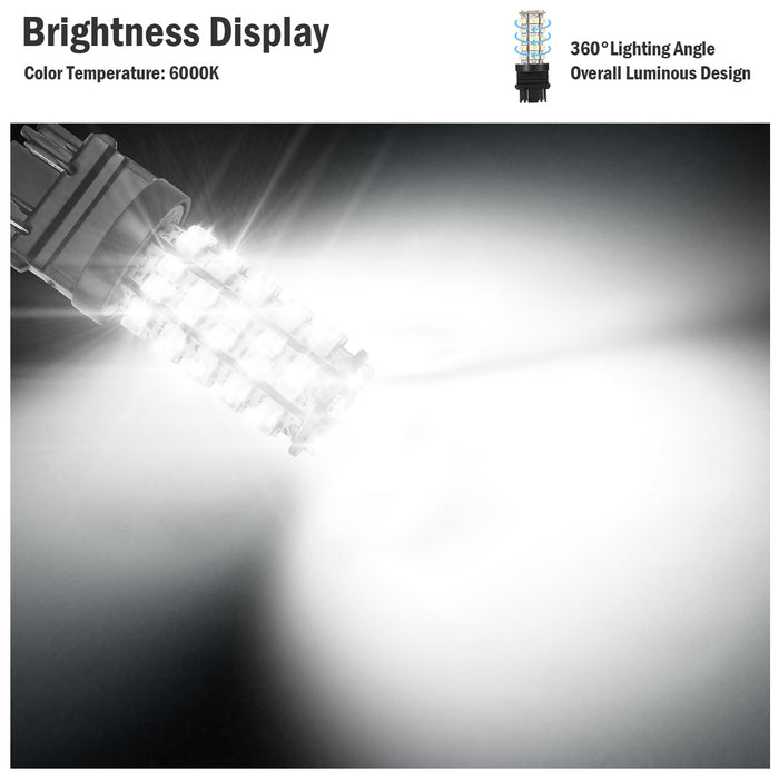 Pack of 10 T25 LED Bulbs – 68 LEDs 6000K Universal