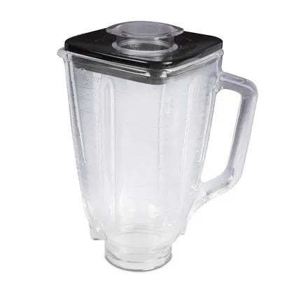 Jarra de vidrio refractario para licuadora Oster de 1.25 litros, con mango y tapa, ideal para preparar batidos y mezclas en el hogar