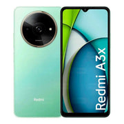 Celular Xiaomi Redmi A3X con pantalla de 6.71 pulgadas, en color verde, con doble SIM, 128GB de almacenamiento y 4GB de RAM.