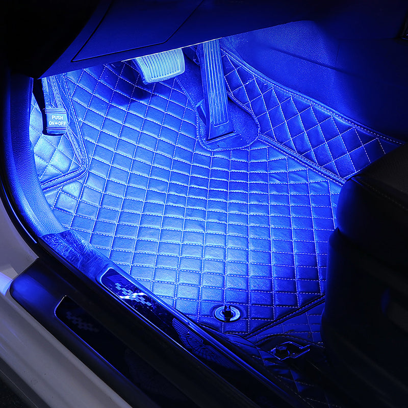 Interior LED Car Lights – 4-Piece Set with DC 12V Charging and Decorative Blue Light