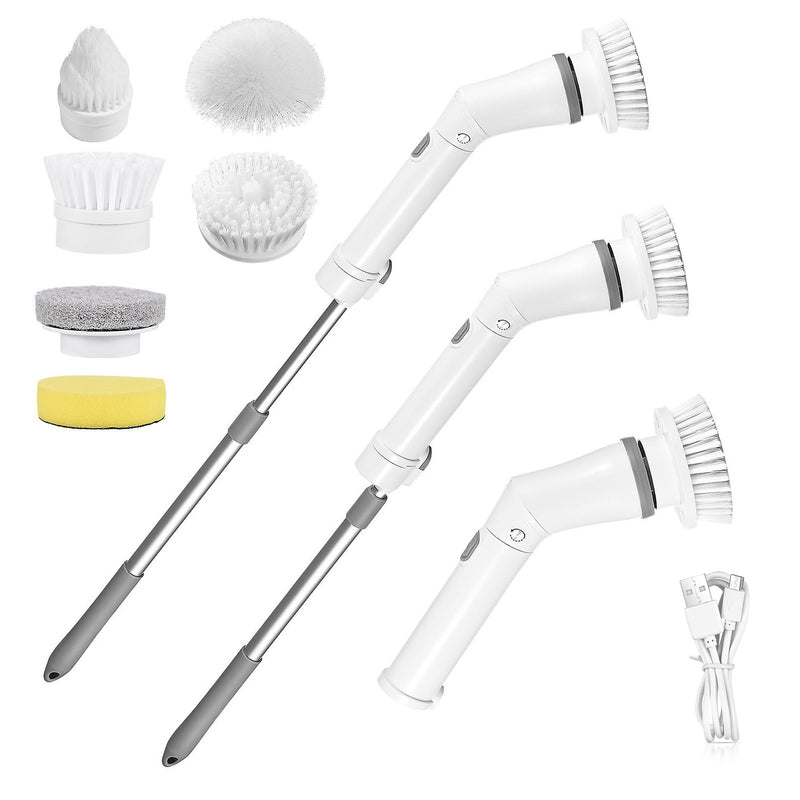Spin Scrubber – IPX6 Waterproof with Extendable Handle and 6 Attachments