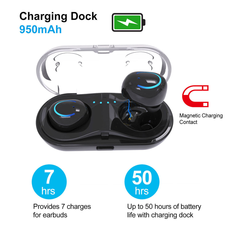 TWS Wireless Earbuds – Stereo with Microphone, Charging Pod, and Call Control