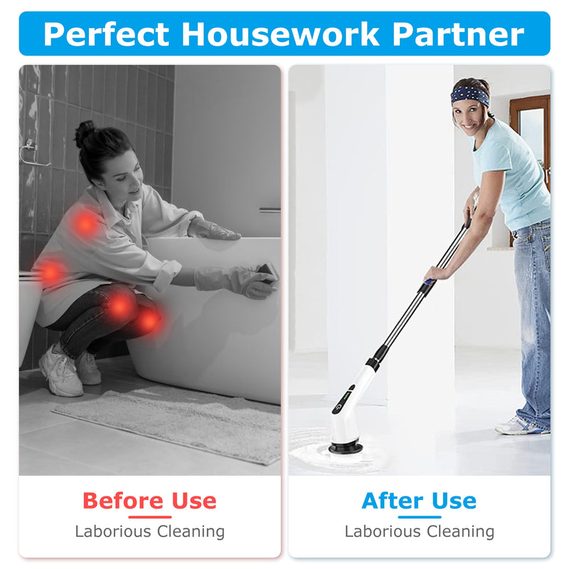 Portable Electric Spin Scrubber – Deep Cleaning for Tub, Floor, and Tiles