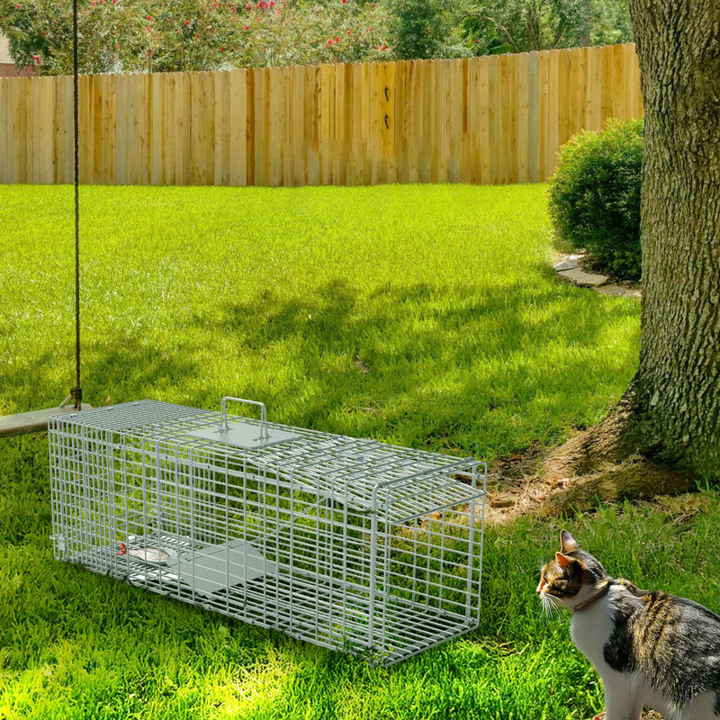 Galvanized Bamboo Humane Trap Cage – Extendable and Foldable