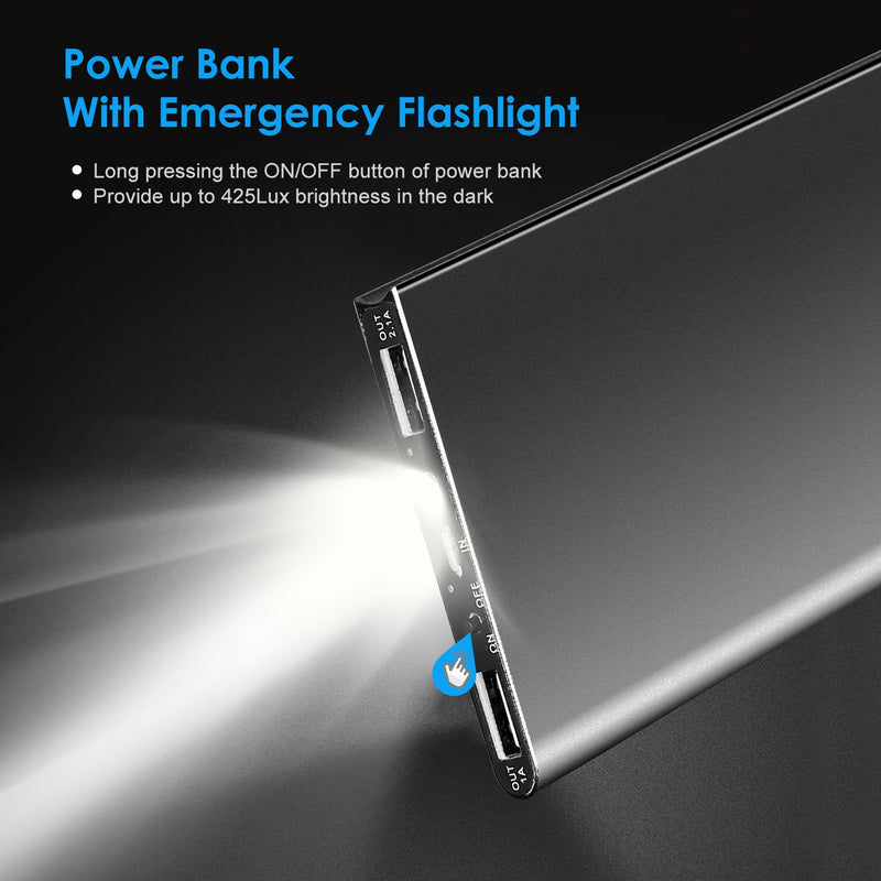 20000 mAh Portable Charger – Ultra-light Power Bank with 2 USB Ports