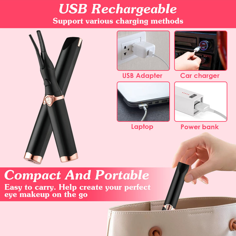 Natural Eyelash Curler - Electric with Comb and 3 Heat Settings