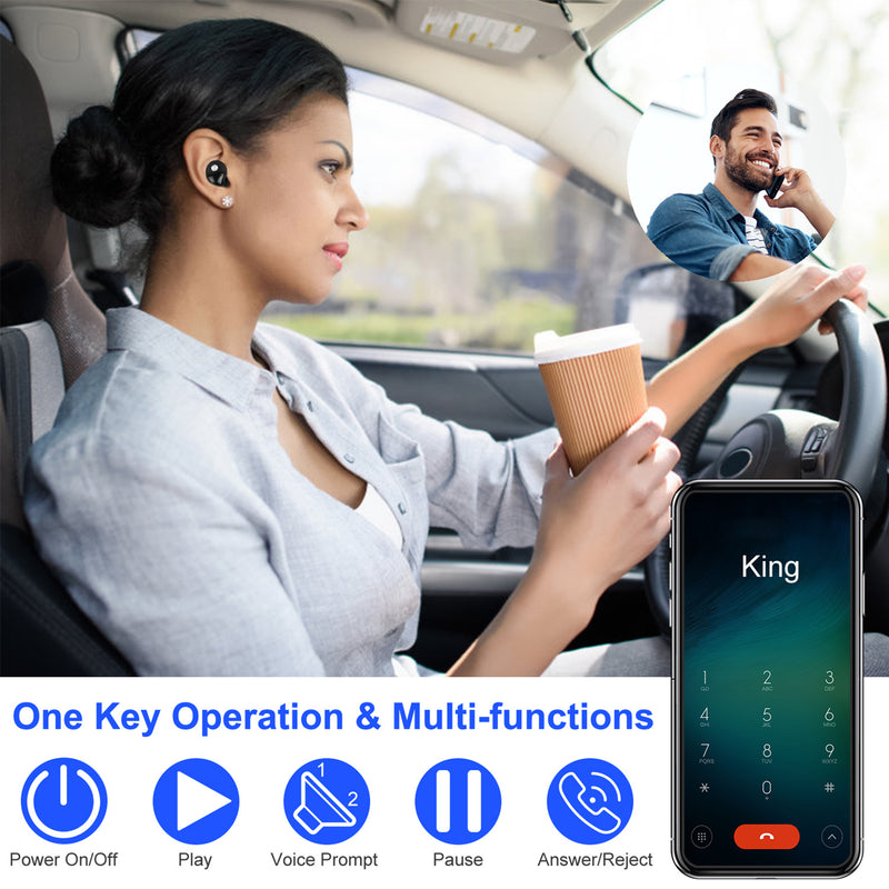 TWS Wireless Earphones V4.2 – IPX4 Stereo with Microphone and Magnetic Case