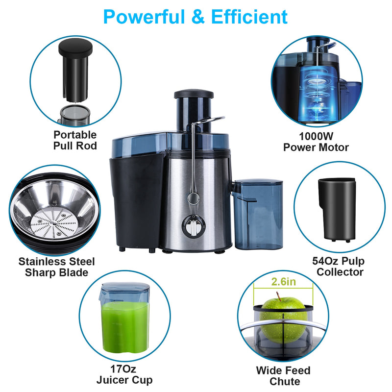 Electric Centrifugal Juicer – 2 Speeds with 17oz Cup and 54oz Pulp Collector