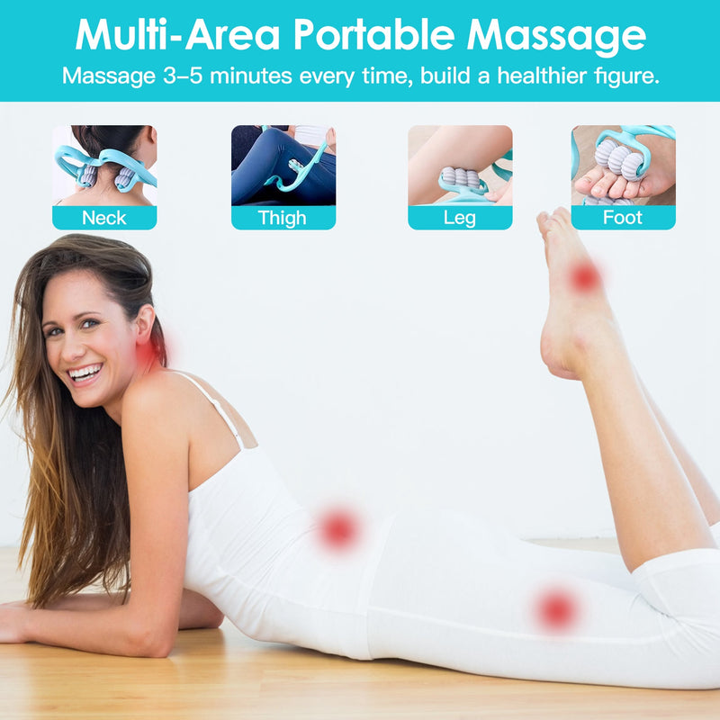 Multifunctional Massager Roller – For Neck, Thighs, and Feet, 360 Rotation