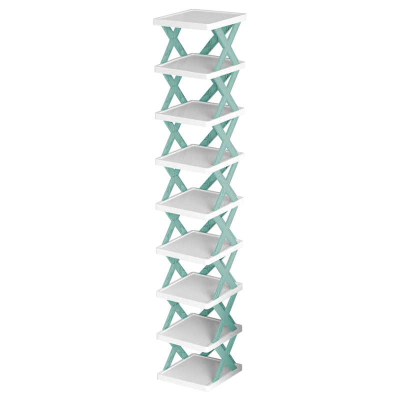 Plastic Vertical Shoe Organizer – 9 Independent Tiers