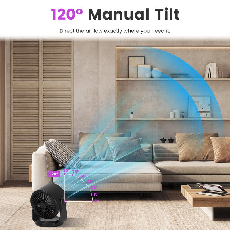 Portable Desk Fan – Rechargeable with Tilt Angle for Home and Office
