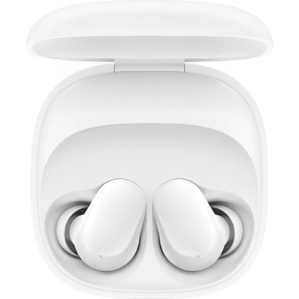 Audífonos Xiaomi Redmi Buds 6 Play negros con diseño compacto y auriculares inalámbricos en la imagen.