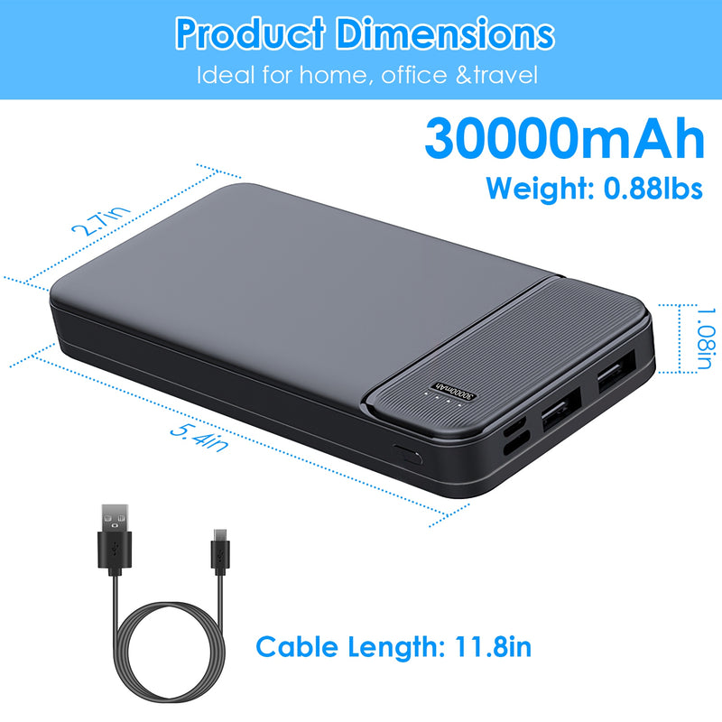 High-Capacity Portable Charger – Power Bank with Included USB Cable