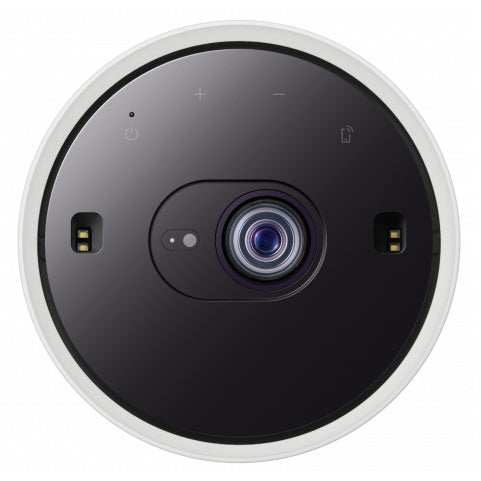Proyector portátil inteligente Samsung The Freestyle, de 30 a 100 pulgadas, con bocinas, conexión inalámbrica, HDMI y USB para hogar.