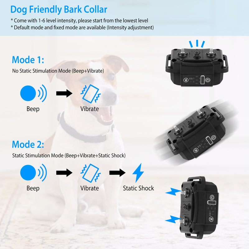 Dog Training Collar – Automatic Bark Control with 6 Intensity Levels