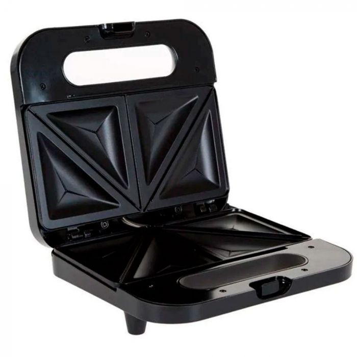 Sandwichera compacta Oster para 2 rebanadas con placas antiadherentes, ideal para preparar sándwiches en el hogar.