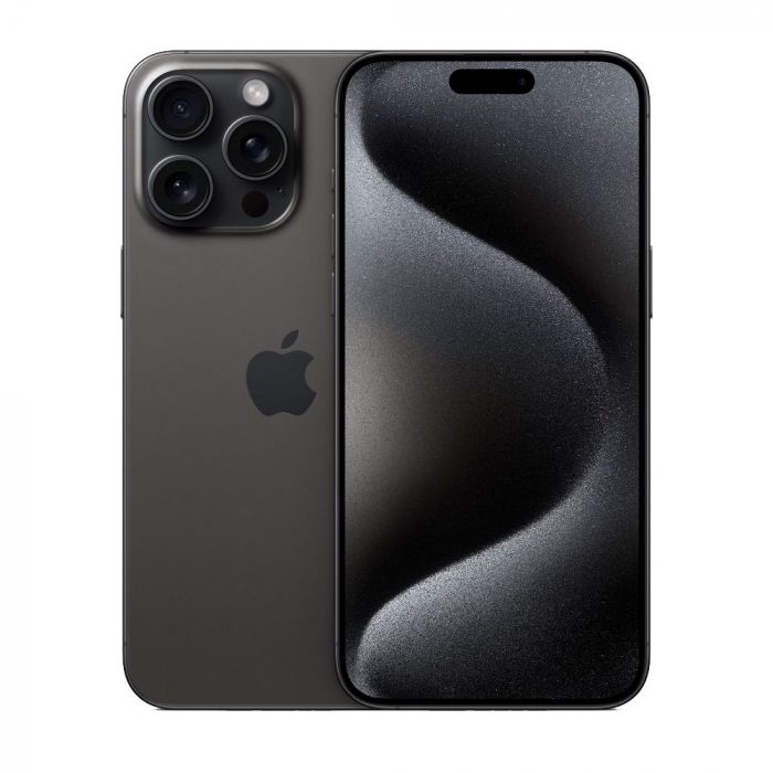 Celular Apple iPhone 15 Pro Max 6.7" con pantalla grande, 1TB de almacenamiento y 8GB de RAM, dorado y con doble cámara trasera.