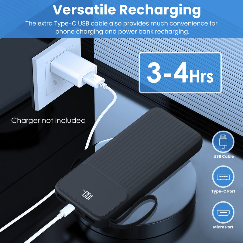 High-Capacity Power Bank – 20000 mAh with Fast Charging and iOS/Android Compatibility