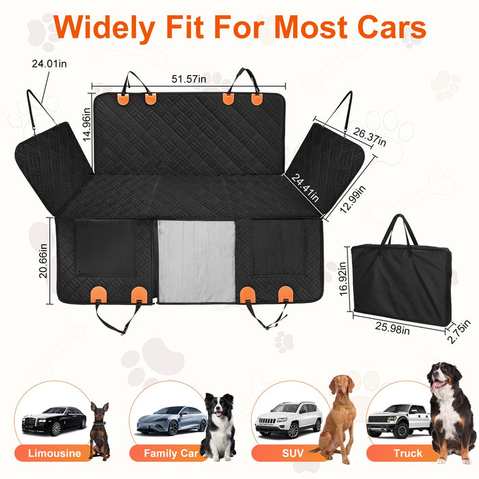 Rear Pet Seat Cover – Waterproof Hammock with Storage Pocket