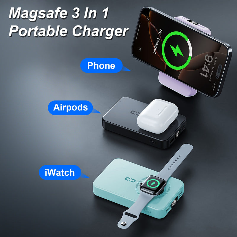 10000mAh Power Bank – Phone Stand with MagSafe and PD20W