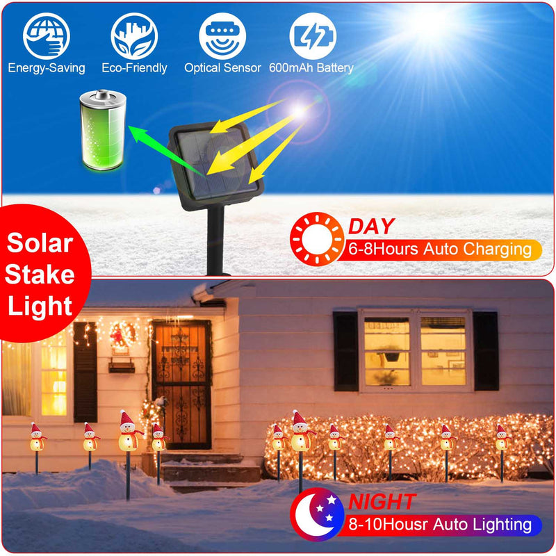 Solar Christmas Lights with Snowmen – IP55 Waterproof Outdoor Decoration