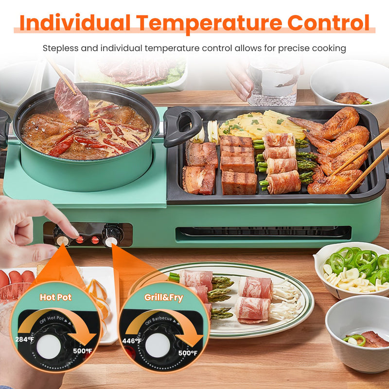 3-in-1 Multifunctional Electric Pot – Grill, Frying Pan, and Hot Pot 1600W