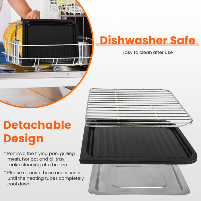 3-in-1 Multifunctional Electric Pot – Grill, Frying Pan, and Hot Pot 1600W