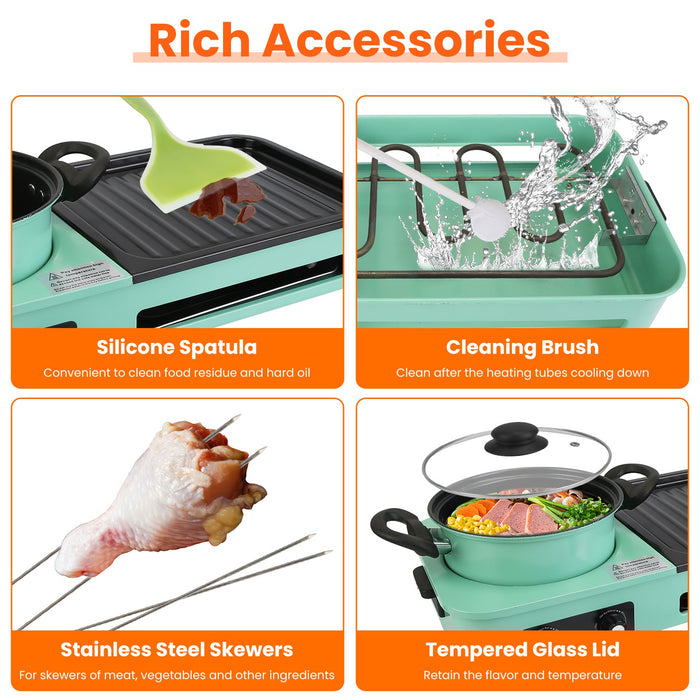 3-in-1 Multifunctional Electric Pot – Grill, Frying Pan, and Hot Pot 1600W
