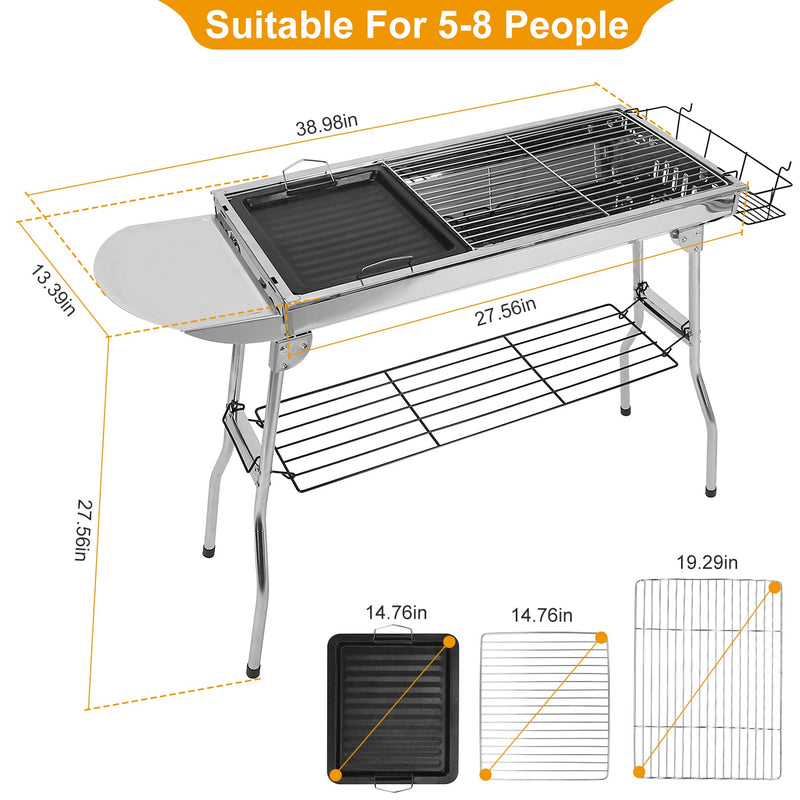 Compact Camping Grill – Foldable BBQ Grill for Picnics and Outdoor Cooking