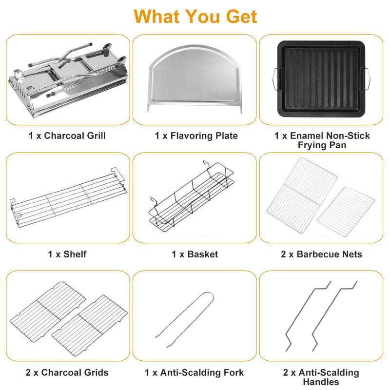 Compact Camping Grill – Foldable BBQ Grill for Picnics and Outdoor Cooking