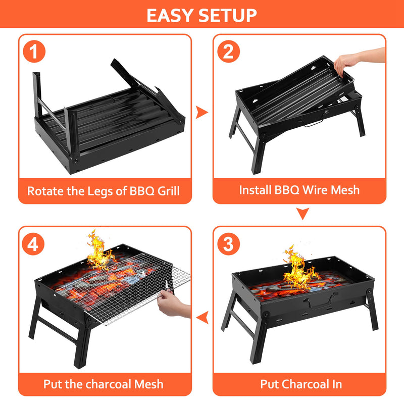 Portable Travel Barbecue - Folding Grill for Picnics and Camping