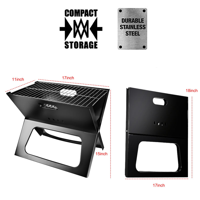 Travel Grill - Foldable Charcoal BBQ for Garden and Camping