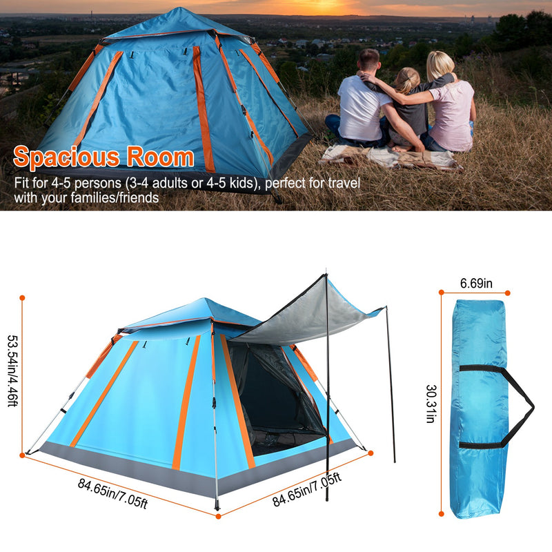 Waterproof Camping Tent - Spacious Tent with Carry Bag and Secure Ventilation