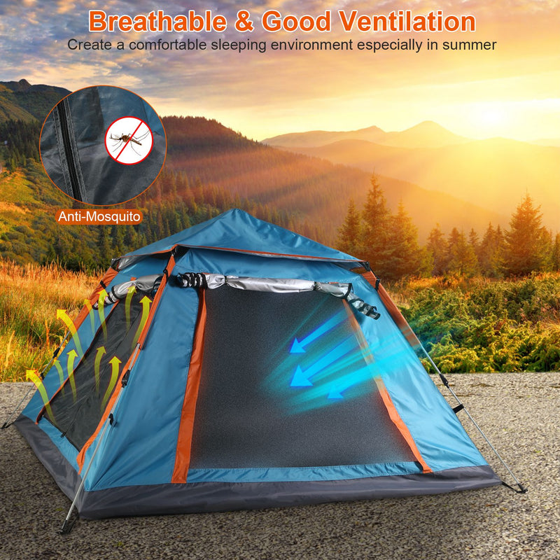 Waterproof Camping Tent - Spacious Tent with Carry Bag and Secure Ventilation