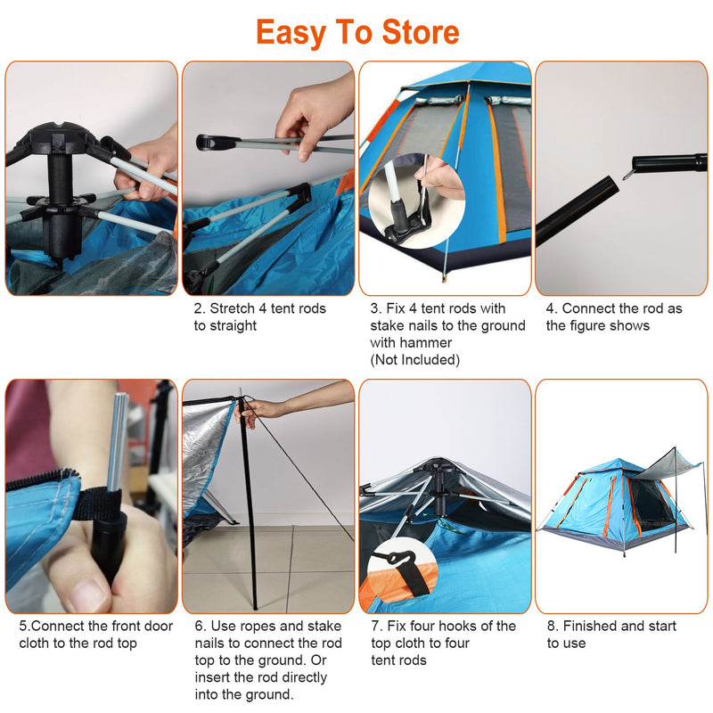 Waterproof Camping Tent - Spacious Tent with Carry Bag and Secure Ventilation