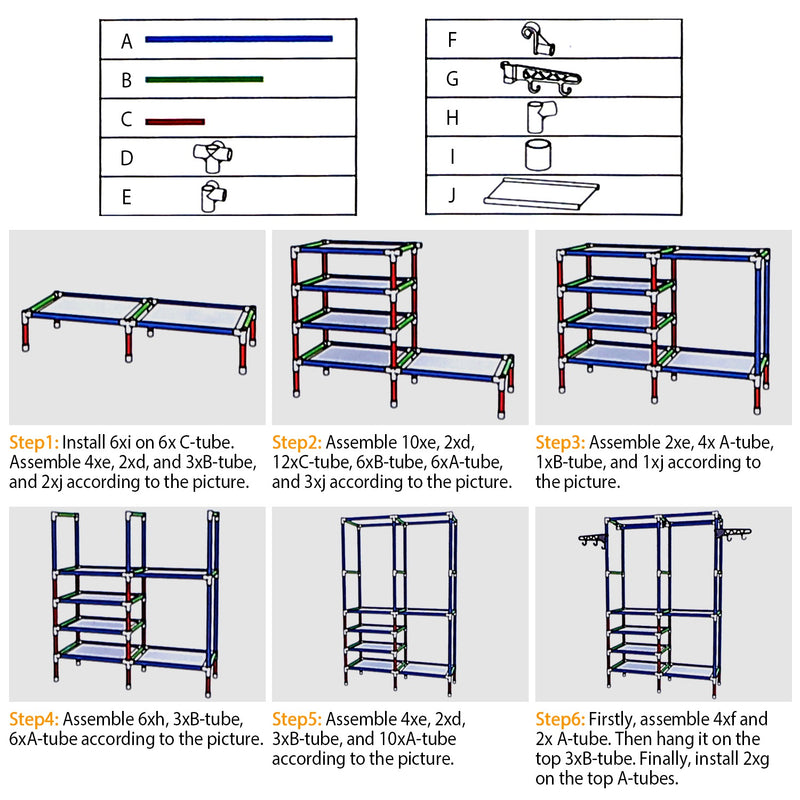 Metal Garment Rack with Shelves – Freestanding Clothing and Shoe Organizer