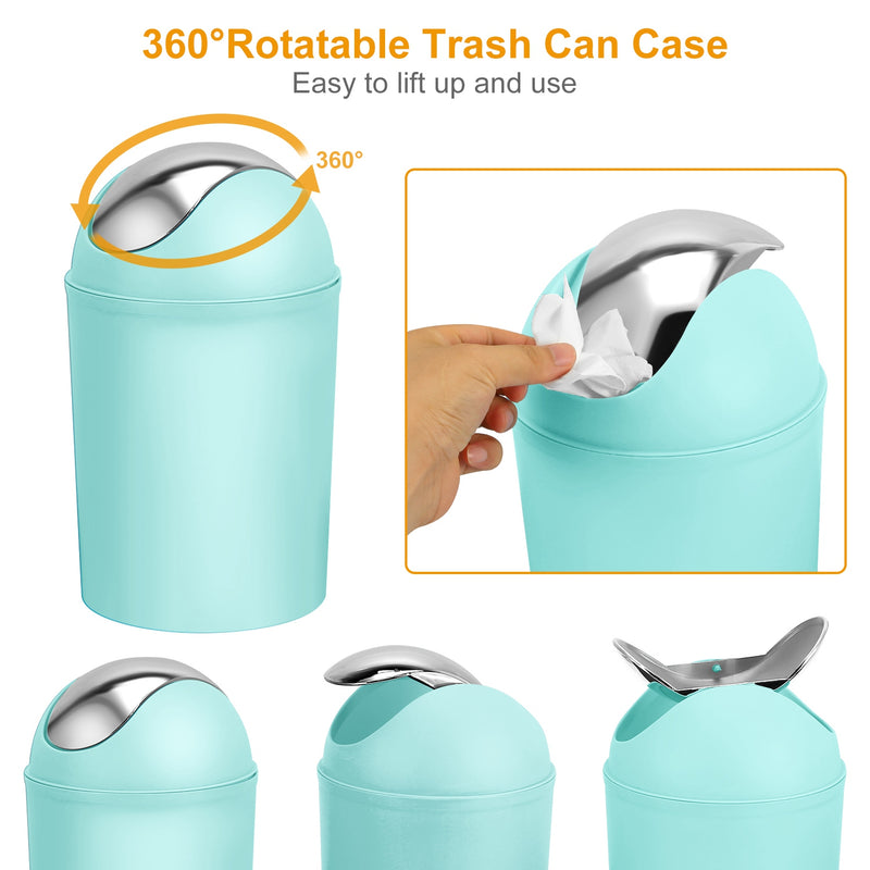Elegant Bathroom Set - 6 Pieces with Soap Dish, Toilet Brush, and Waste Bin