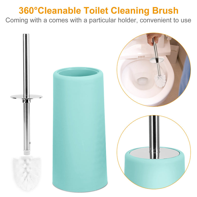 Elegant Bathroom Set - 6 Pieces with Soap Dish, Toilet Brush, and Waste Bin