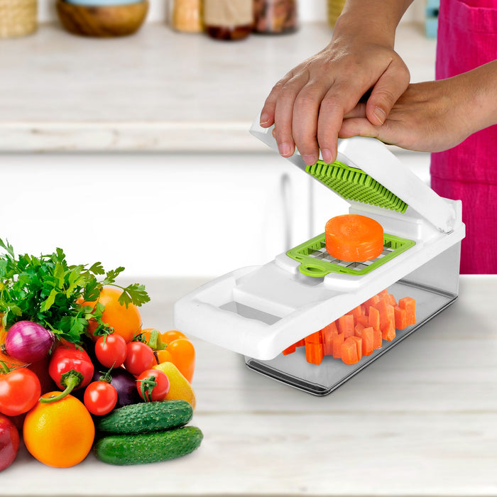 12-in-1 Multifunctional Vegetable Chopper – With Container and Hand Guard