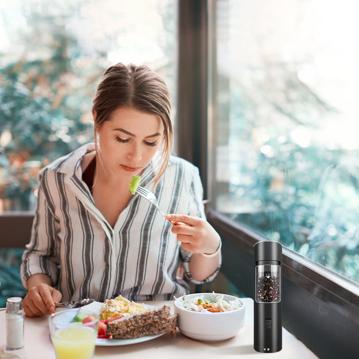 Electric Salt and Pepper Grinder – Rechargeable with LED Indicator and Gravity Sensor