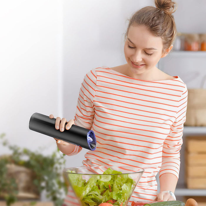 Electric Salt and Pepper Grinder – Rechargeable with LED Indicator and Gravity Sensor